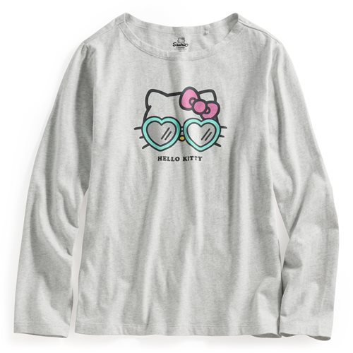 Hello Kitty寬版長袖印花T恤-05-女