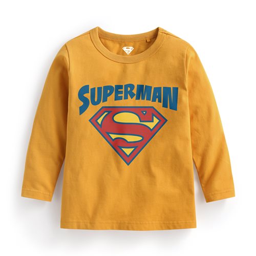 Superman長袖印花T恤-01-童