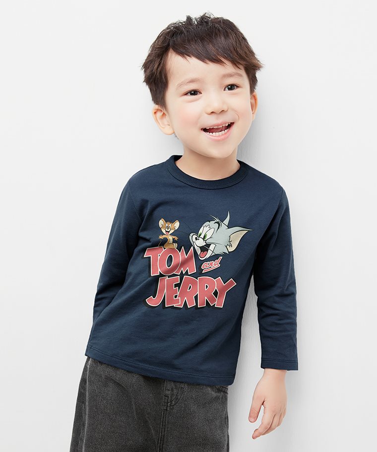 Tom & Jerry長袖印花T恤-03-童