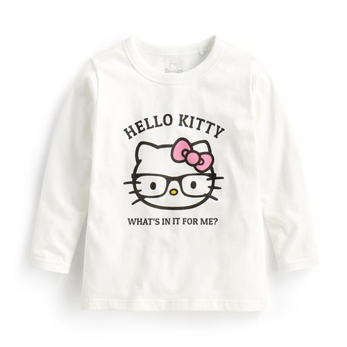 Hello Kitty長袖印花T恤-01-童