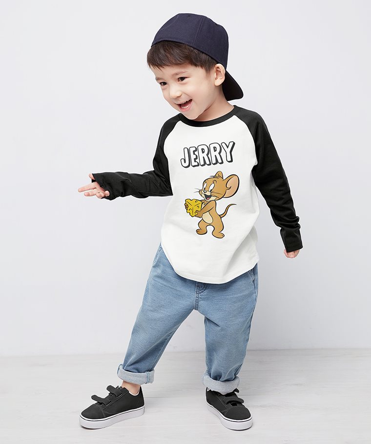 Tom & Jerry拉克蘭長袖印花T恤-02-童