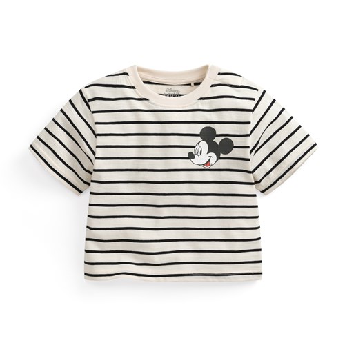 迪士尼系列竹節棉條紋寬鬆T恤-Baby