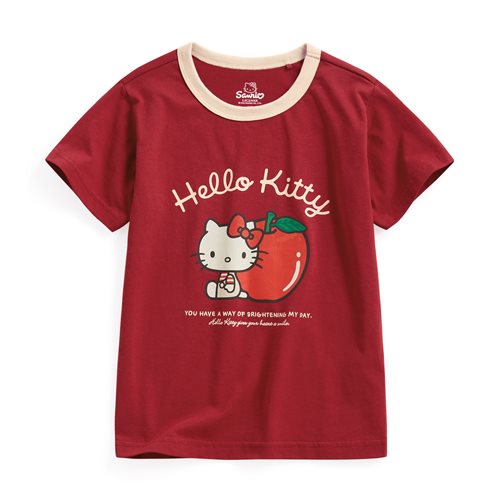 Hello Kitty羅紋配色印花T恤-03-童