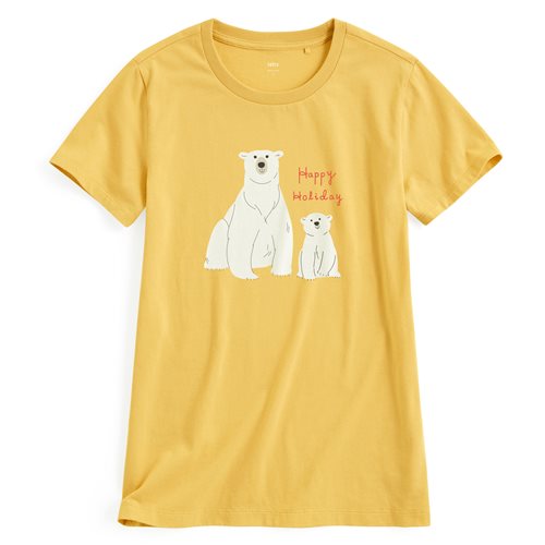 白熊印花T恤-女