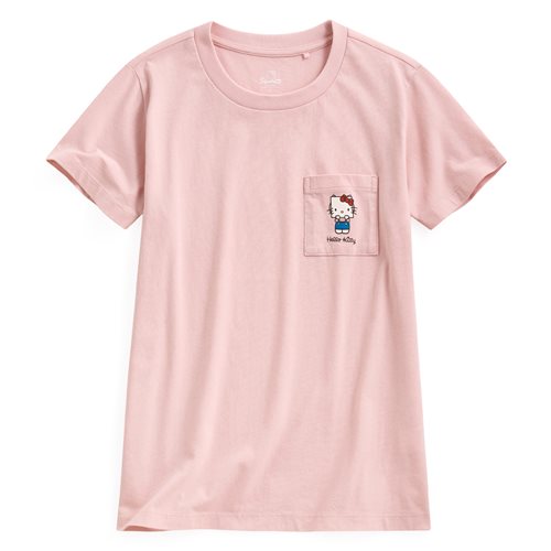 Hello Kitty口袋印花T恤-08-女