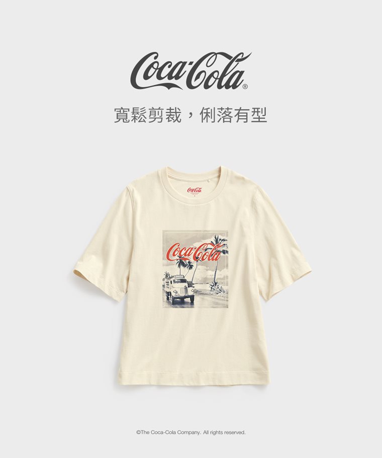 可口可樂寬版印花T恤-03-女