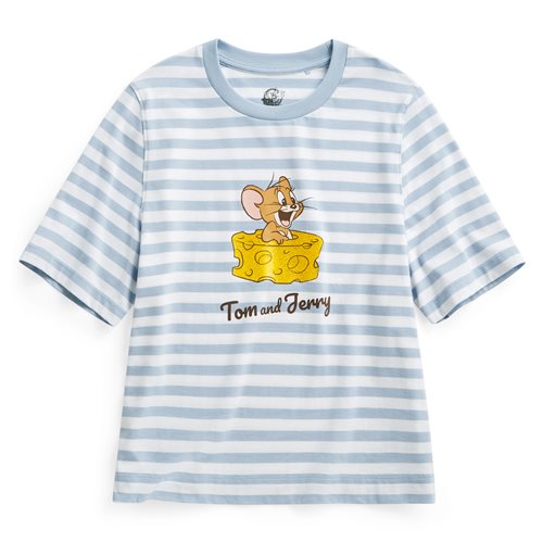 Tom & Jerry寬版條紋印花T恤-08-女