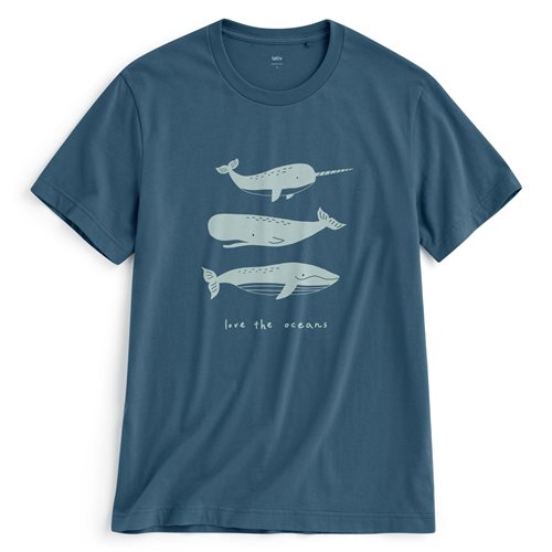 鯨魚印花T恤-男