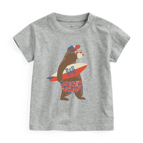 衝浪熊印花T恤-Baby
