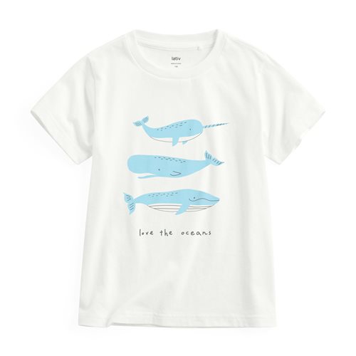 鯨魚印花T恤-童