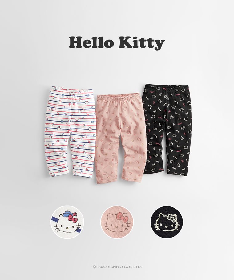 Hello Kitty彈力七分內搭褲-童