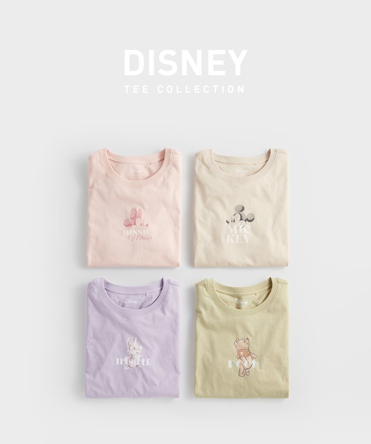 迪士尼系列竹節棉寬版T恤-女