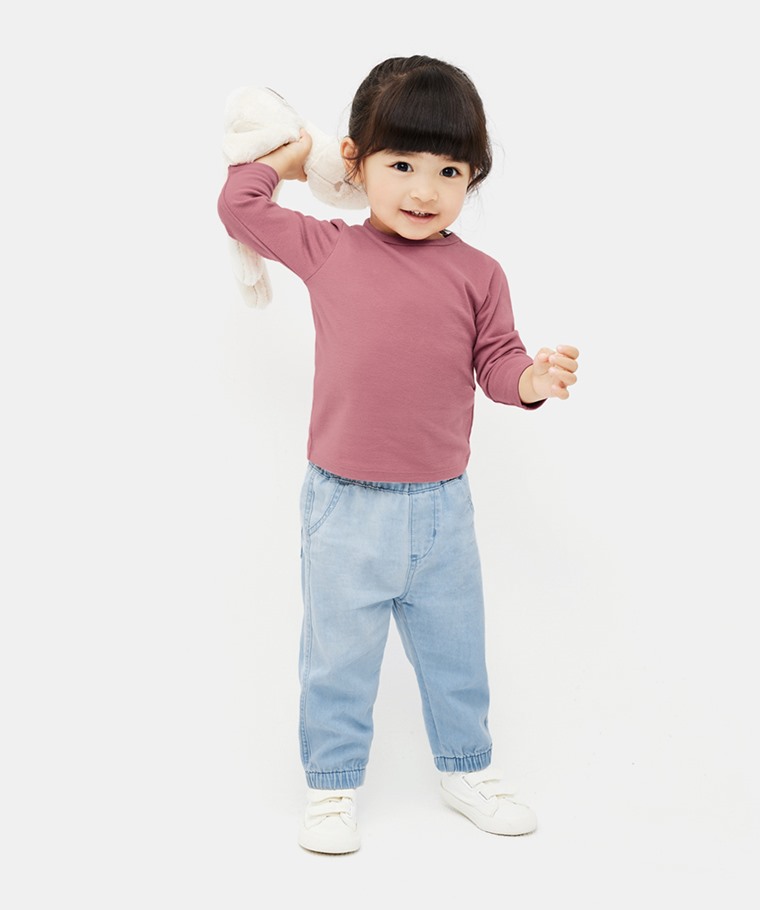 磨毛羅紋圓領長袖T恤-Baby