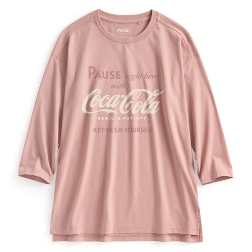 可口可樂寬長版八分袖T恤-04-女