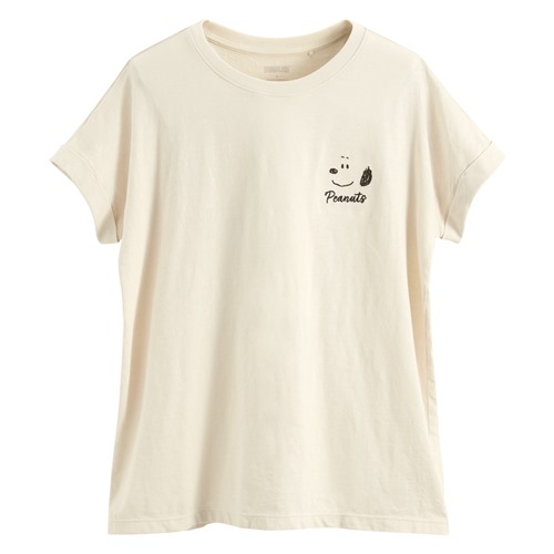 史努比系列竹節棉電繡寬版T恤-女