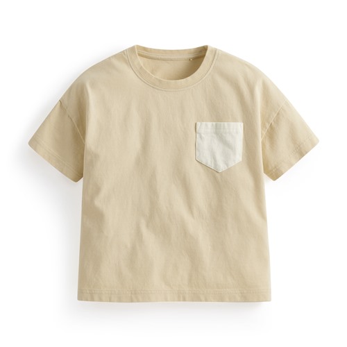 純棉寬鬆口袋T恤-童