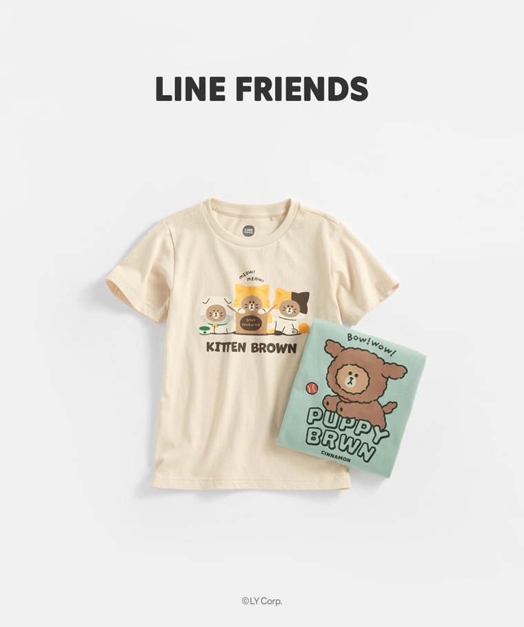 LINE FRIENDS印花T恤-03-童