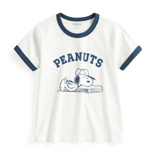 史努比系列羅紋配色印花T恤-33-童