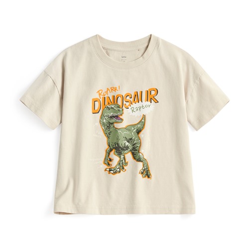 恐龍寬版印花T恤-01-童