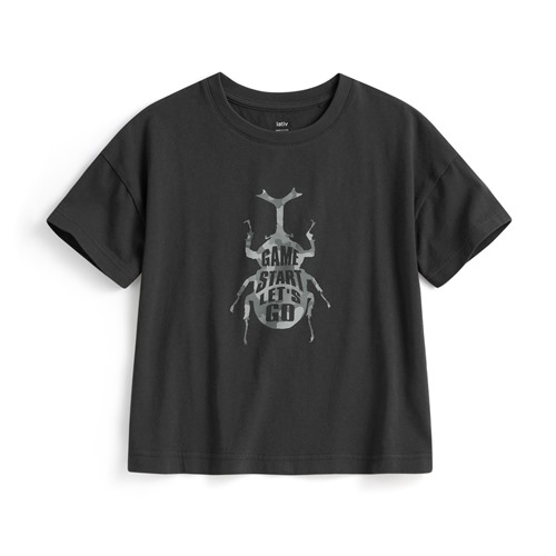 甲蟲寬版印花T恤-童