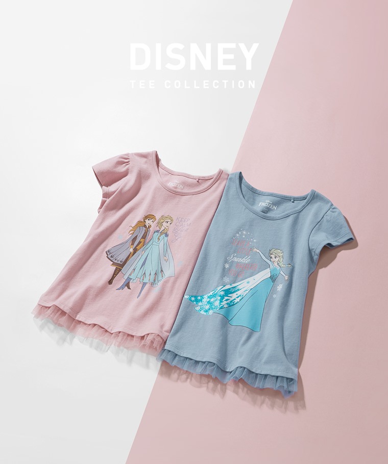 迪士尼系列網紗拼接印花T恤-39-童