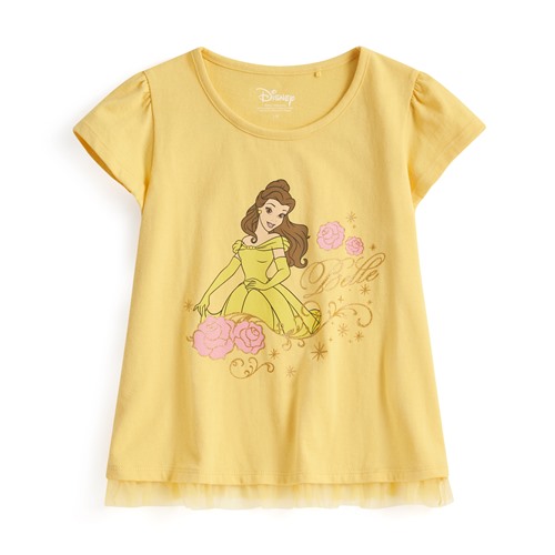 迪士尼系列網紗拼接印花T恤-40-童