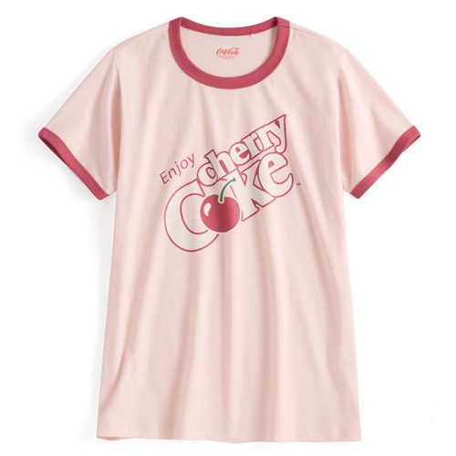 可口可樂羅紋配色印花T恤-12-女